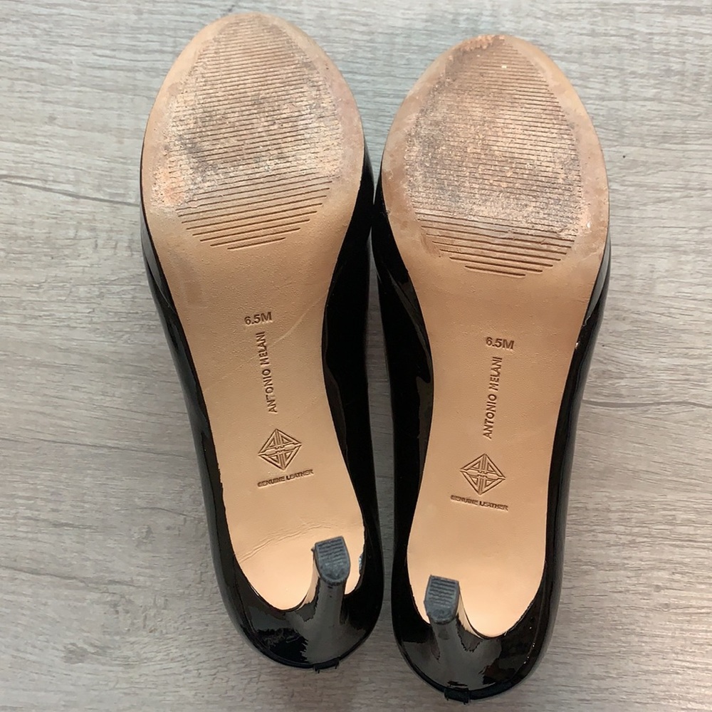 Excellent Condition Antonio Melani Black Patent Leather heels Size 6 1/2 - Picture 6 of 8